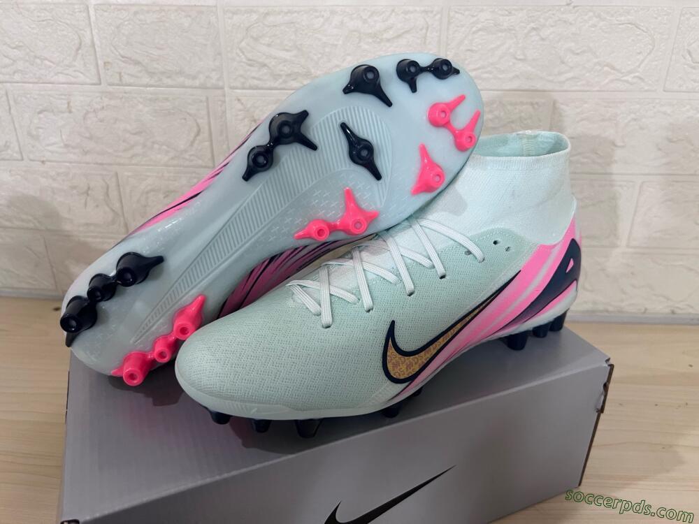 Nike Air Zoom Mercurial Superfly 10 Elite AG High-Tops Football Boots - Jade/Gold/Pink