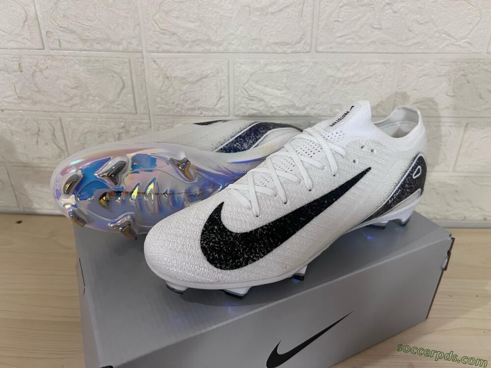 Nike Air Zoom Mercurial Vapor 16 Elite FG Low-Tops Football Boots - White/Black/Blue/Gold