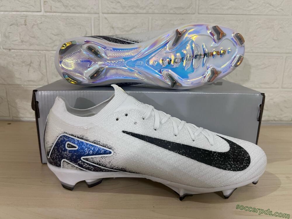 Nike Air Zoom Mercurial Vapor 16 Elite FG Low-Tops Football Boots - White/Black/Blue/Gold