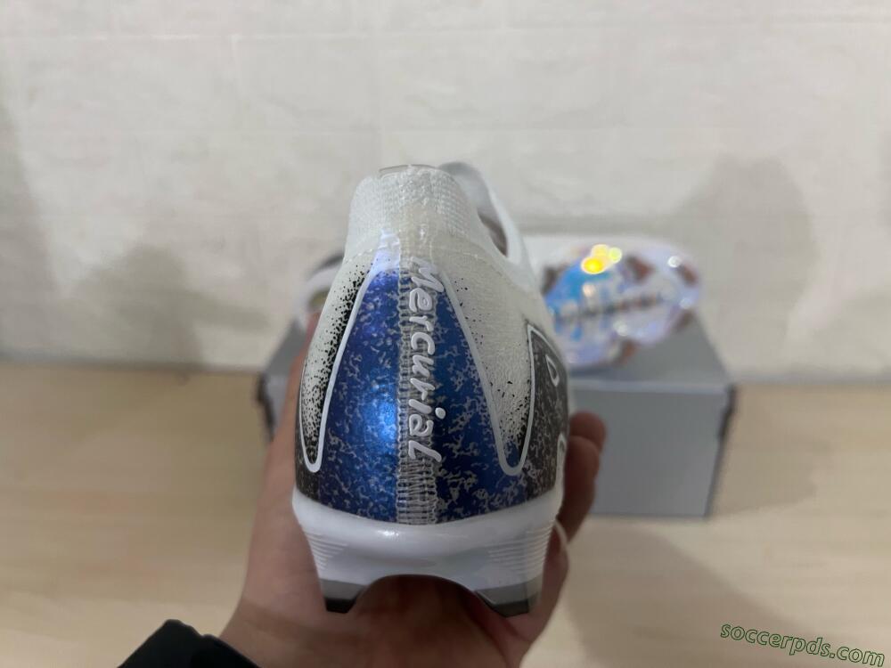 Nike Air Zoom Mercurial Vapor 16 Elite FG Low-Tops Football Boots - White/Black/Blue/Gold