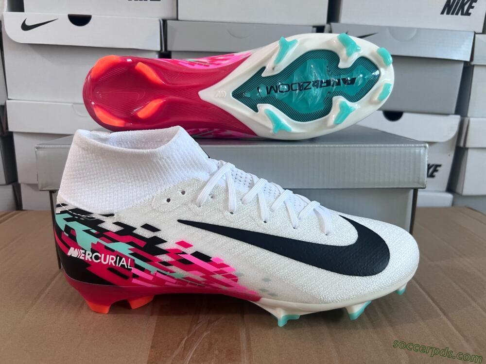 Nike Air Zoom Mercurial Superfly 10 Elite FG High-Tops Football Boots - White/Black/Red
