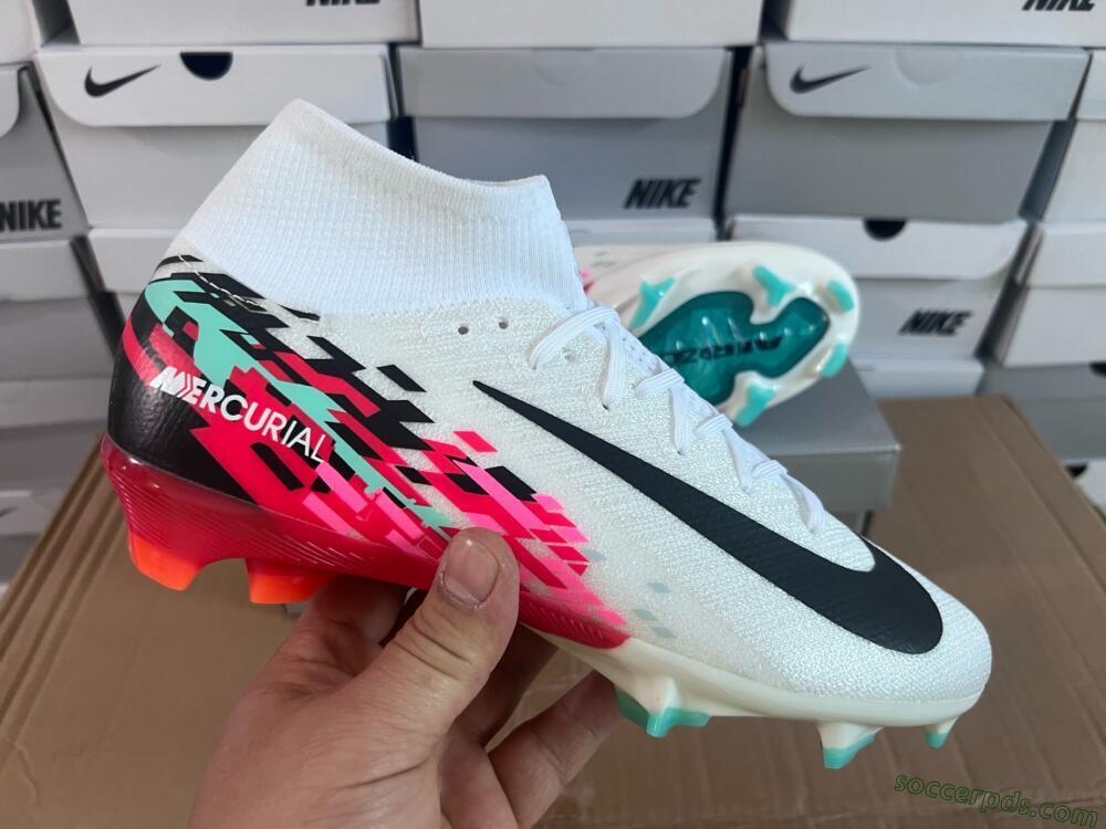 Nike Air Zoom Mercurial Superfly 10 Elite FG High-Tops Football Boots - White/Black/Red