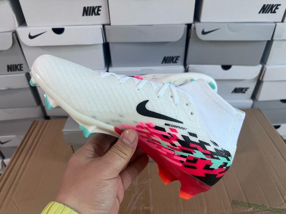 Nike Air Zoom Mercurial Superfly 10 Elite FG High-Tops Football Boots - White/Black/Red