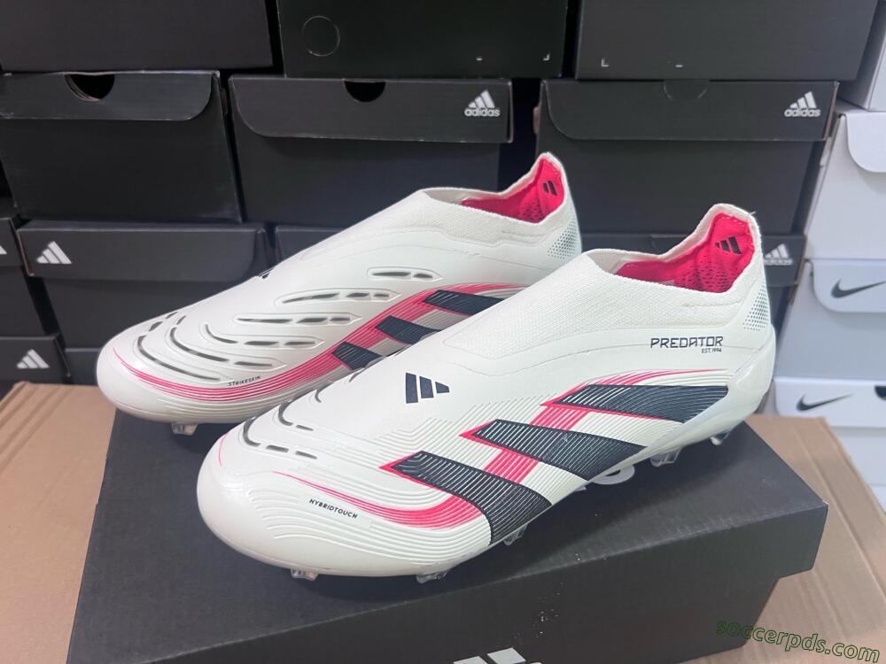 Adidas Predator Elite Laceless FG Low-Tops Football Boots - Beige/Red/Black