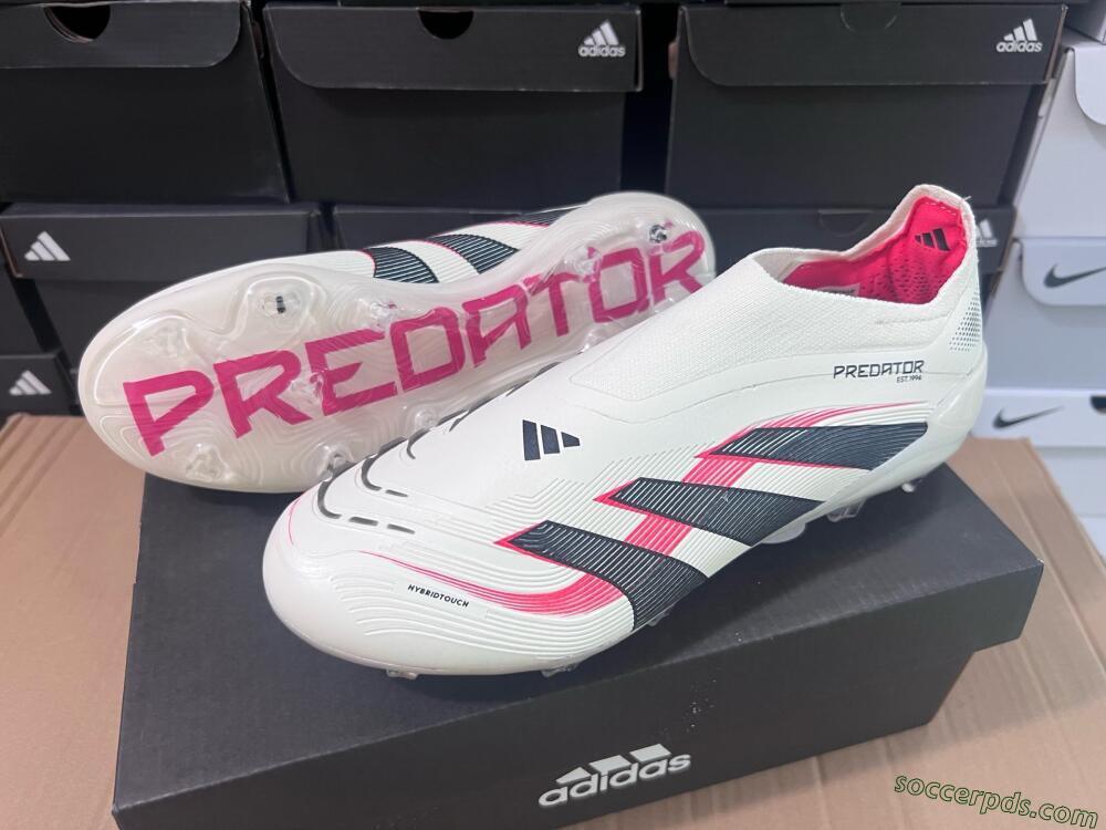Adidas Predator Elite Laceless FG Low-Tops Football Boots - Beige/Red/Black