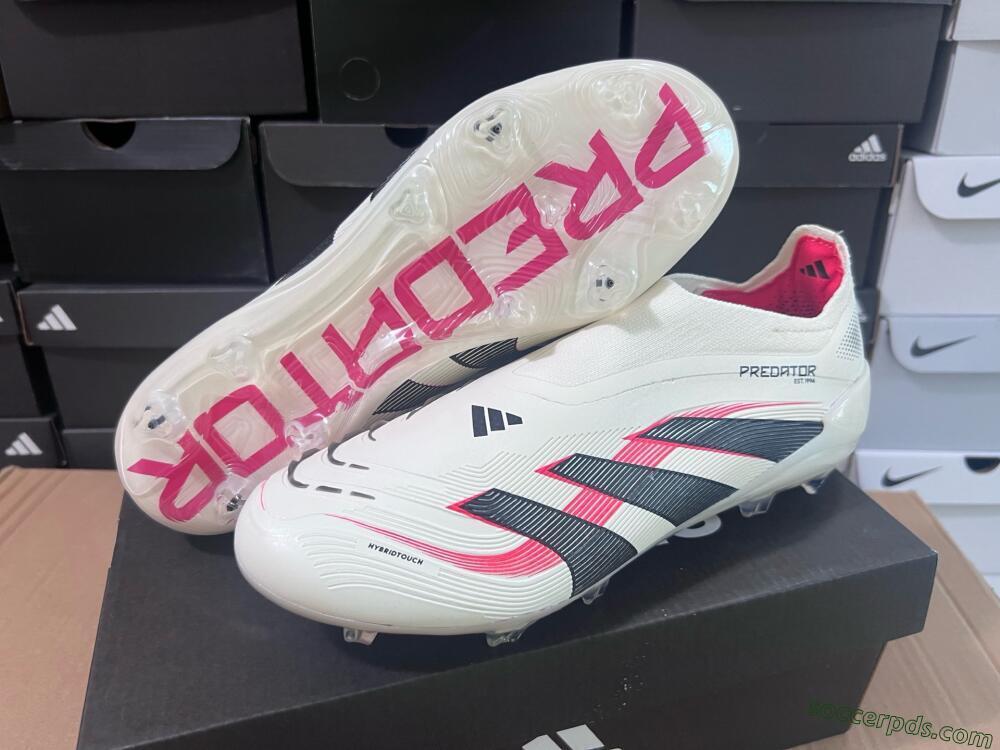 Adidas Predator Elite Laceless FG Low-Tops Football Boots - Beige/Red/Black