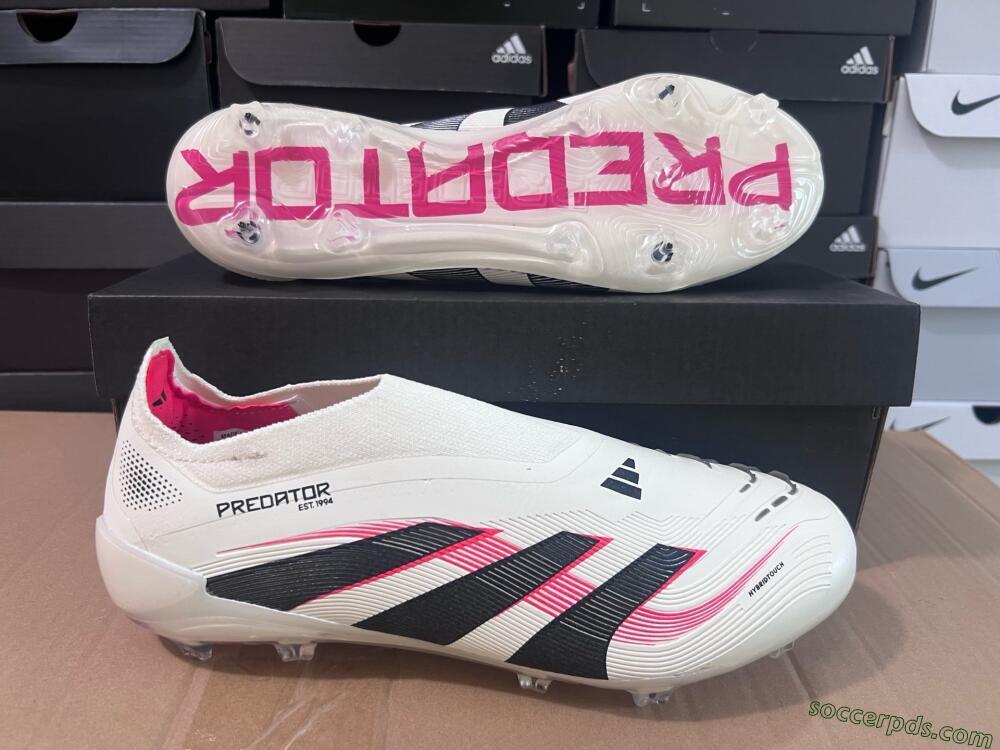 Adidas Predator Elite Laceless FG Low-Tops Football Boots - Beige/Red/Black