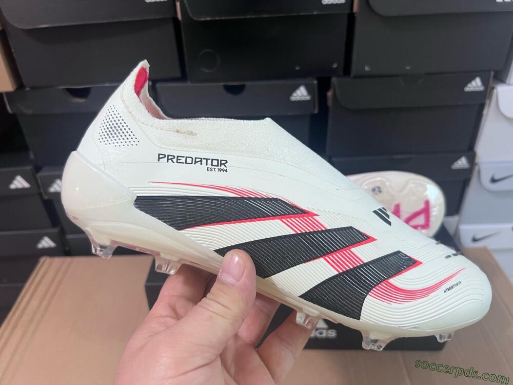 Adidas Predator Elite Laceless FG Low-Tops Football Boots - Beige/Red/Black
