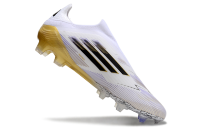 Adidas F50 Elite Laceless FG Low-Tops Football Boots - White/Black/Gold