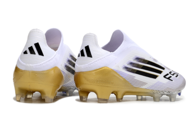 Adidas F50 Elite Laceless FG Low-Tops Football Boots - White/Black/Gold