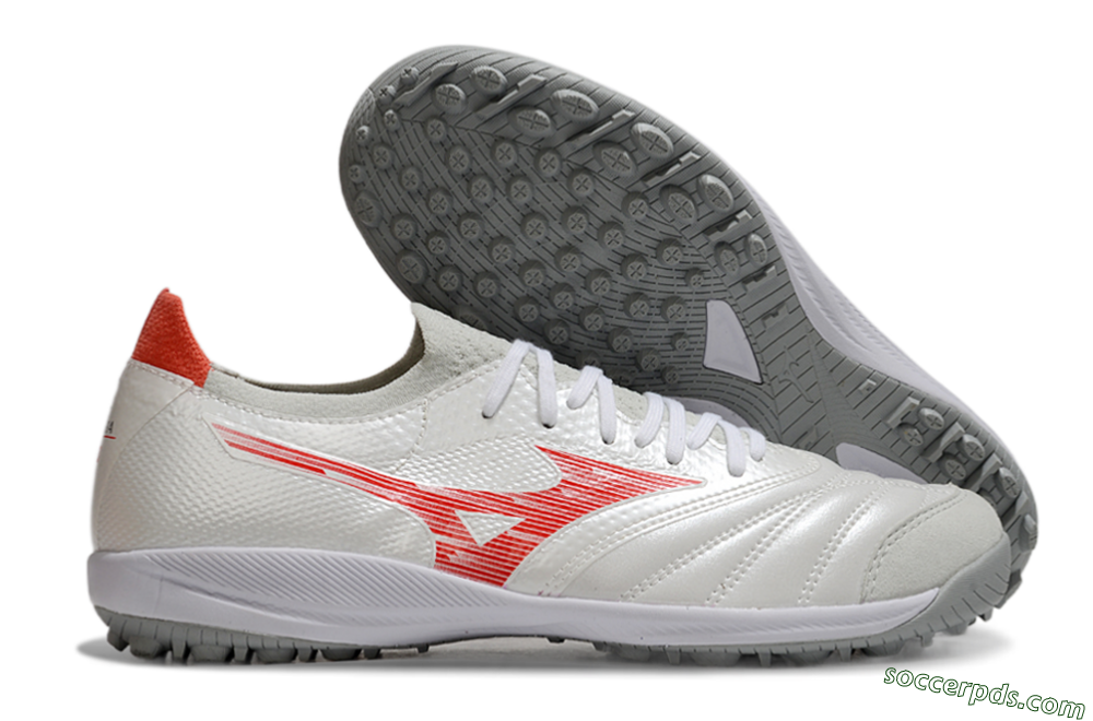 Mizuno Morelia Neo Sala TF Low-Tops Football Shoes - Grey/Red/White 1