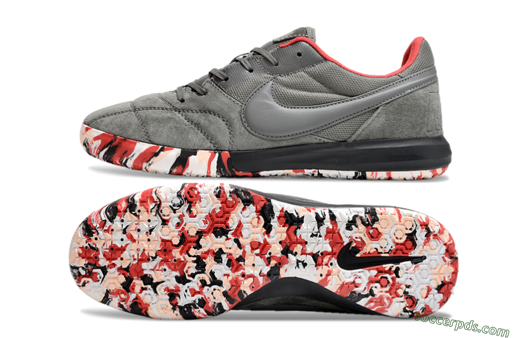 Nike Premier 2 Sala IC Low-Tops Football Shoes - Grey/Black/Red 0