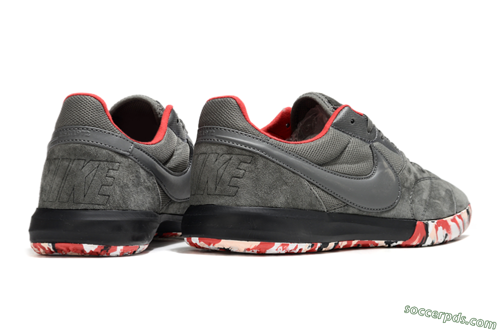 Nike Premier 2 Sala IC Low-Tops Football Shoes - Grey/Black/Red 6