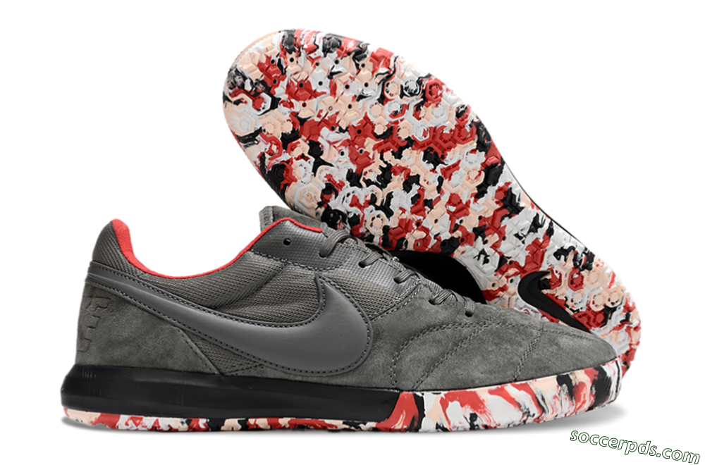 Nike Premier 2 Sala IC Low-Tops Football Shoes - Grey/Black/Red 1