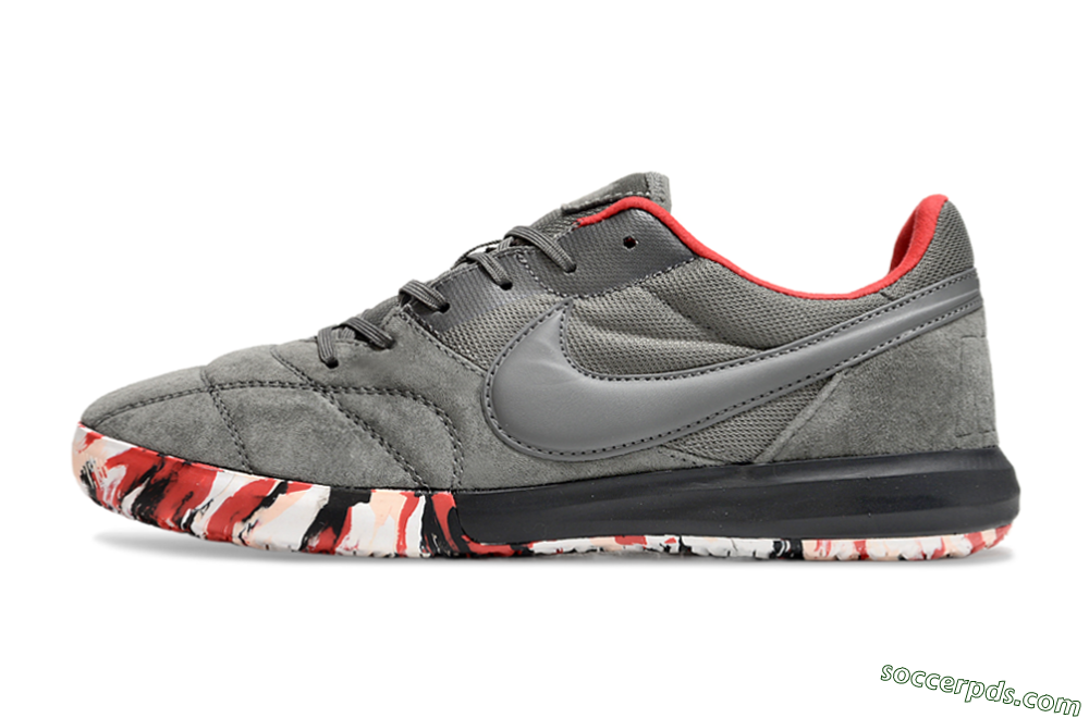Nike Premier 2 Sala IC Low-Tops Football Shoes - Grey/Black/Red 2