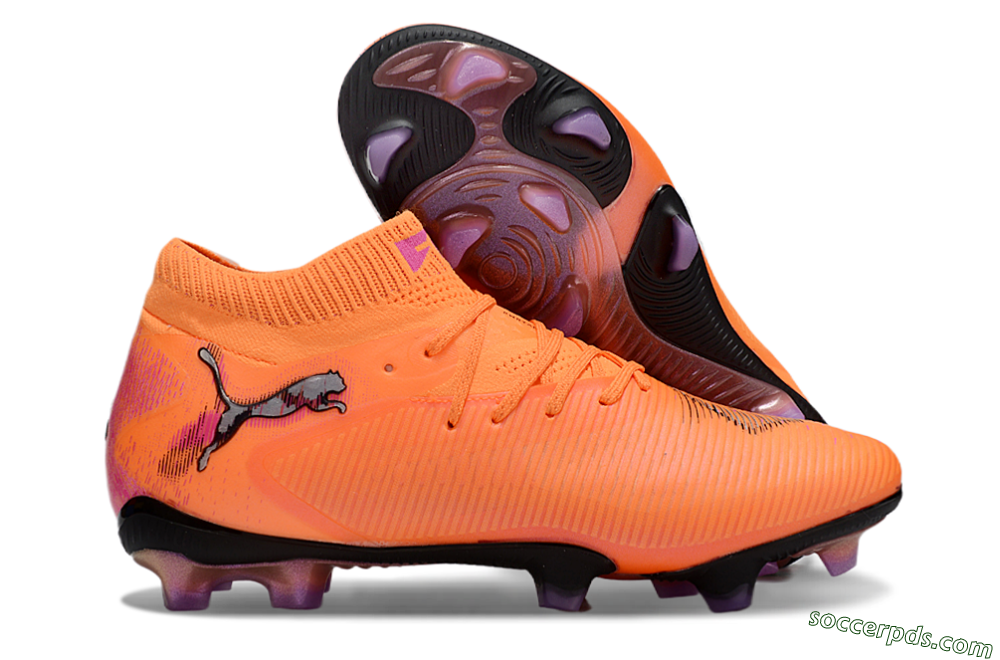 Puma Future 8 Ultimate FG Low-Tops Football Boots - Orange/Purple/Grey 1