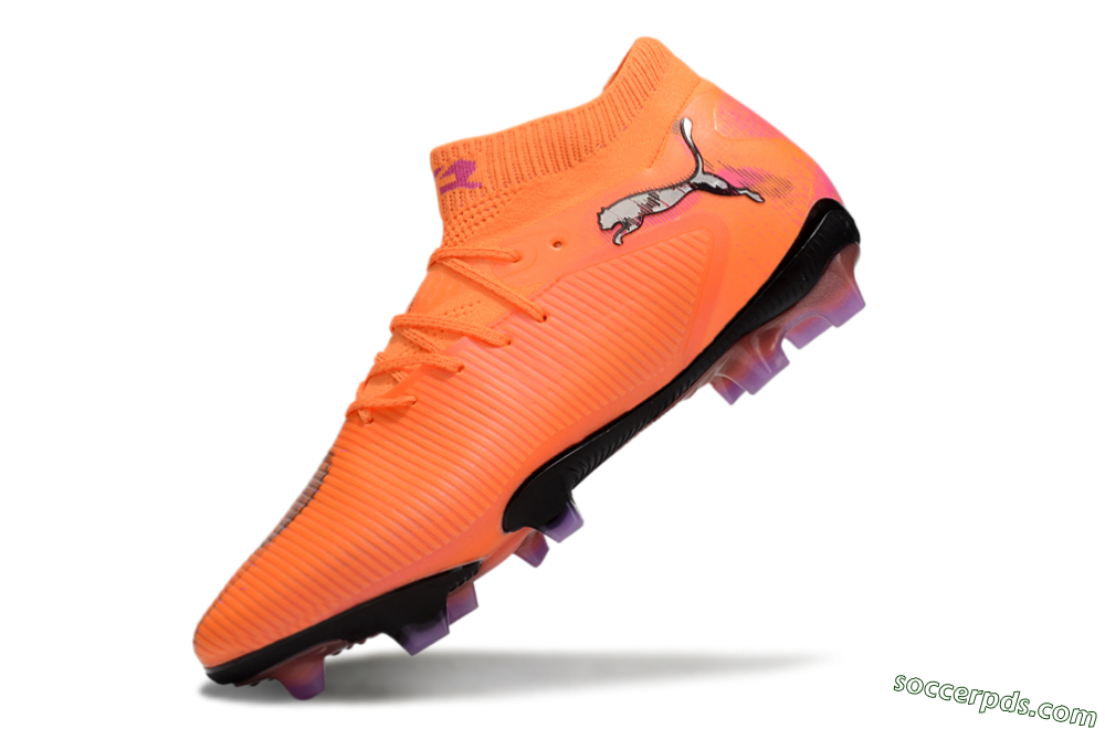Puma Future 8 Ultimate FG Low-Tops Football Boots - Orange/Purple/Grey 5