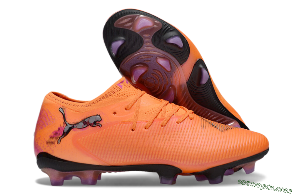 Puma Future 8 Ultimate FG Low-Tops Football Boots - Orange/Purple/Grey 1