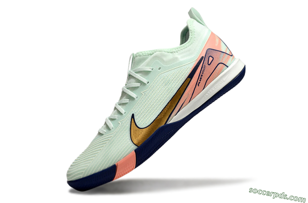 Nike Air Zoom Mercurial Vapor 16 Pro IC Low-Tops Football Shoes - Jade/Gold/Pink 5