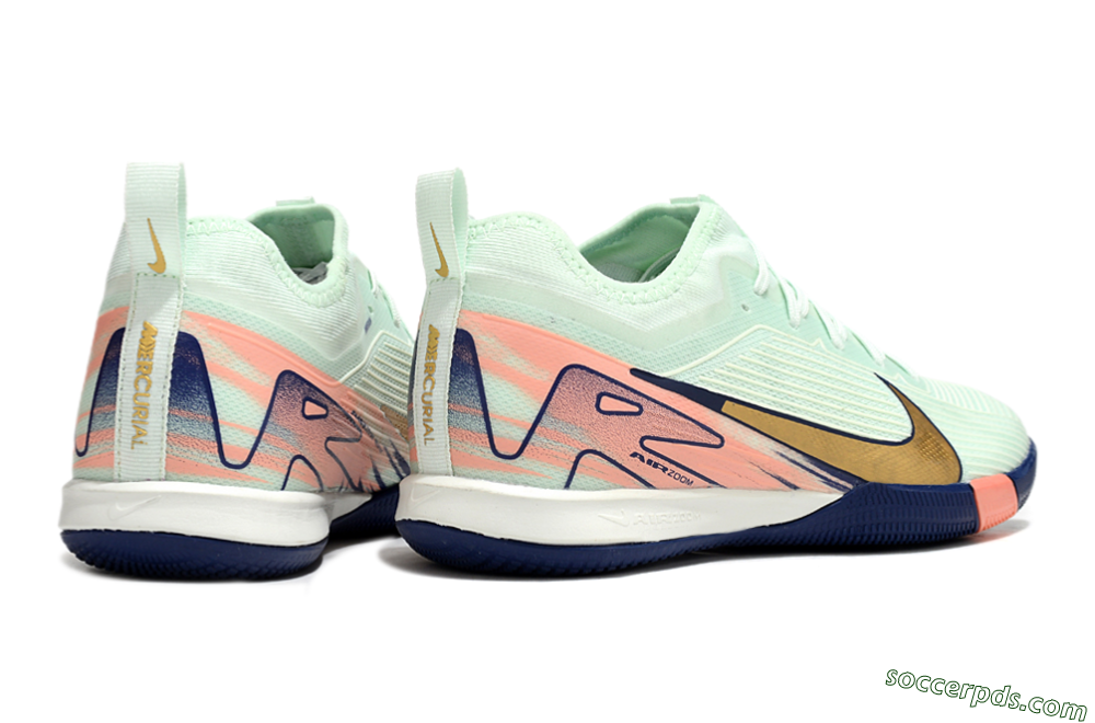 Nike Air Zoom Mercurial Vapor 16 Pro IC Low-Tops Football Shoes - Jade/Gold/Pink 6
