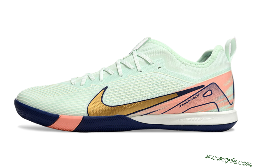 Nike Air Zoom Mercurial Vapor 16 Pro IC Low-Tops Football Shoes - Jade/Gold/Pink 2