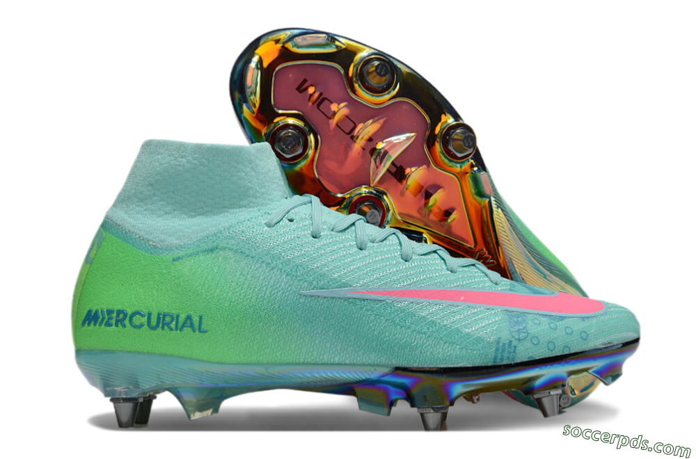 Nike Air Zoom Mercurial Superfly 10 Elite SG High-Tops Football Boots - Jade/Pink/Gold 1