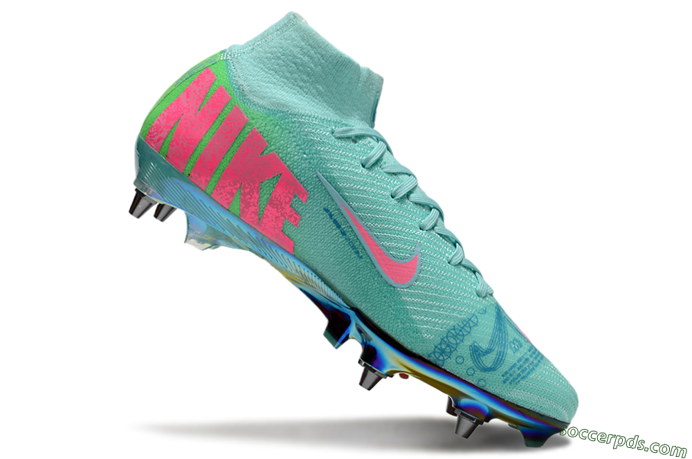 Nike Air Zoom Mercurial Superfly 10 Elite SG High-Tops Football Boots - Jade/Pink/Gold 4