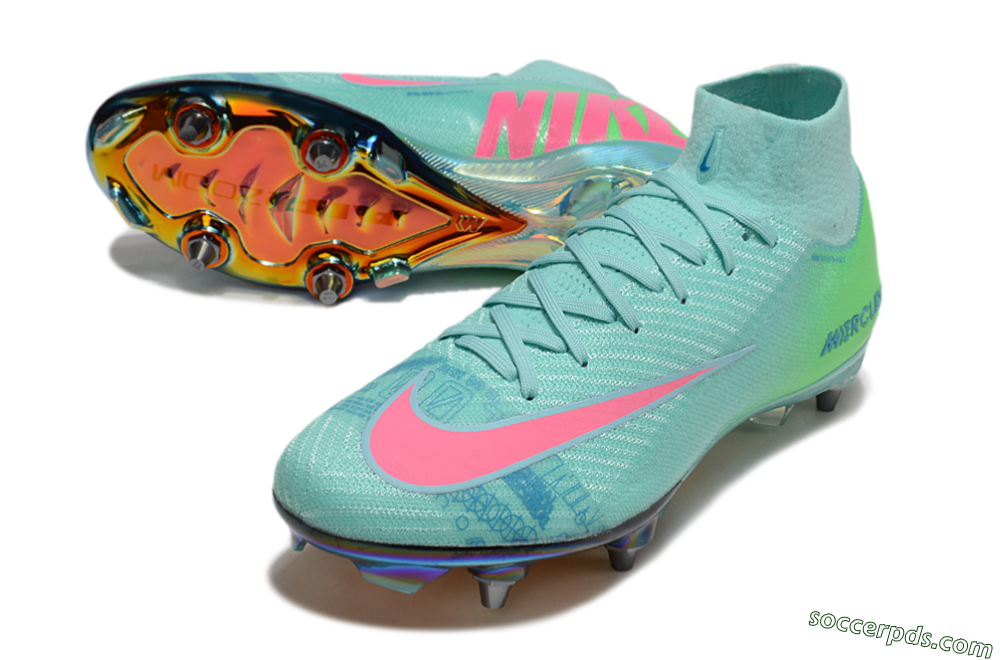 Nike Air Zoom Mercurial Superfly 10 Elite SG High-Tops Football Boots - Jade/Pink/Gold 3