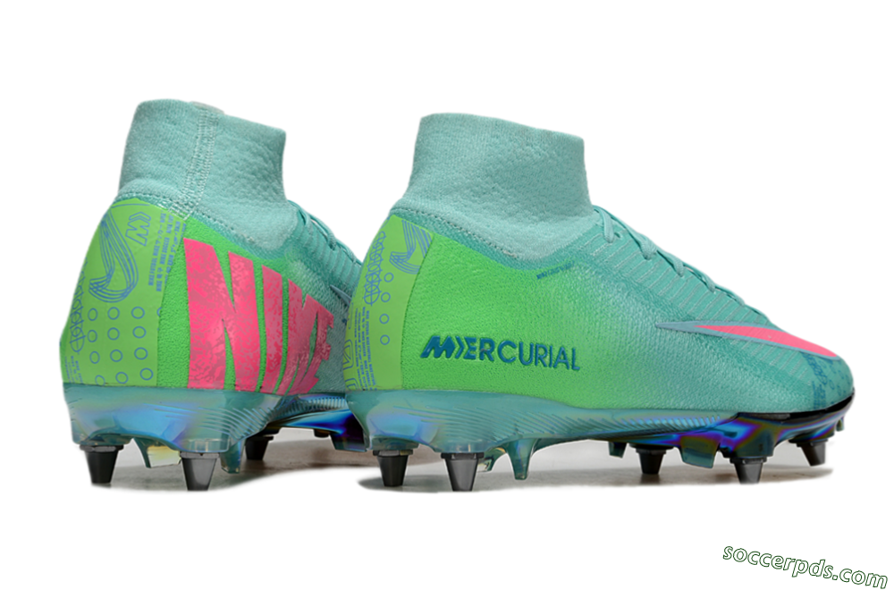 Nike Air Zoom Mercurial Superfly 10 Elite SG High-Tops Football Boots - Jade/Pink/Gold 6