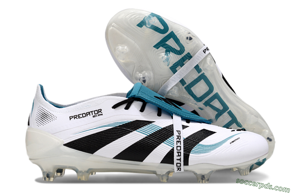 Adidas Predator Elite 25 Foldover Tongue FG Low-Tops Football Boots - White/Blue/Black 1