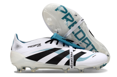 Adidas Predator Elite 25 Foldover Tongue FG Low-Tops Football Boots - White/Blue/Black