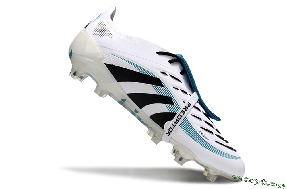 Adidas Predator Elite 25 Foldover Tongue FG Low-Tops Football Boots - White/Blue/Black 4