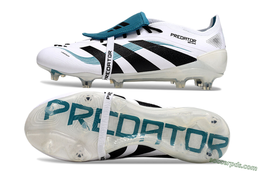 Adidas Predator Elite 25 Foldover Tongue FG Low-Tops Football Boots - White/Blue/Black 0