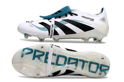 Adidas Predator Elite 25 Foldover Tongue FG Low-Tops Football Boots - White/Blue/Black