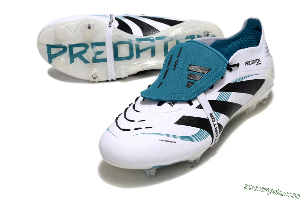 Adidas Predator Elite 25 Foldover Tongue FG Low-Tops Football Boots - White/Blue/Black 3