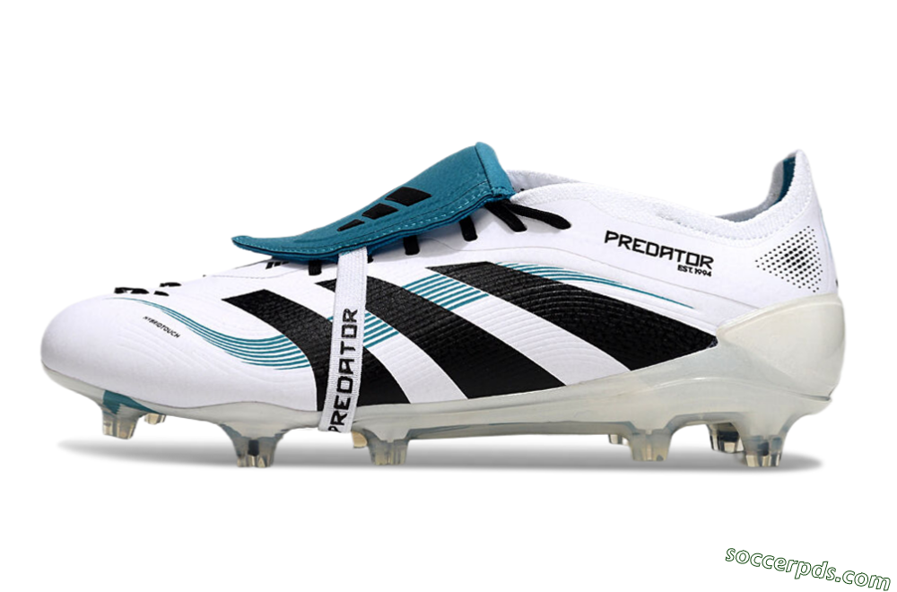 Adidas Predator Elite 25 Foldover Tongue FG Low-Tops Football Boots - White/Blue/Black 2