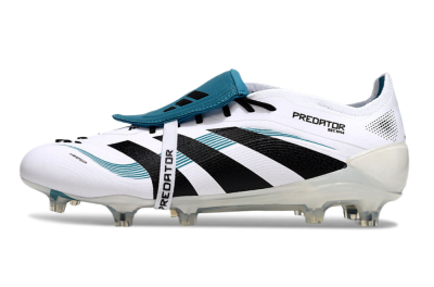 Adidas Predator Elite 25 Foldover Tongue FG Low-Tops Football Boots - White/Blue/Black