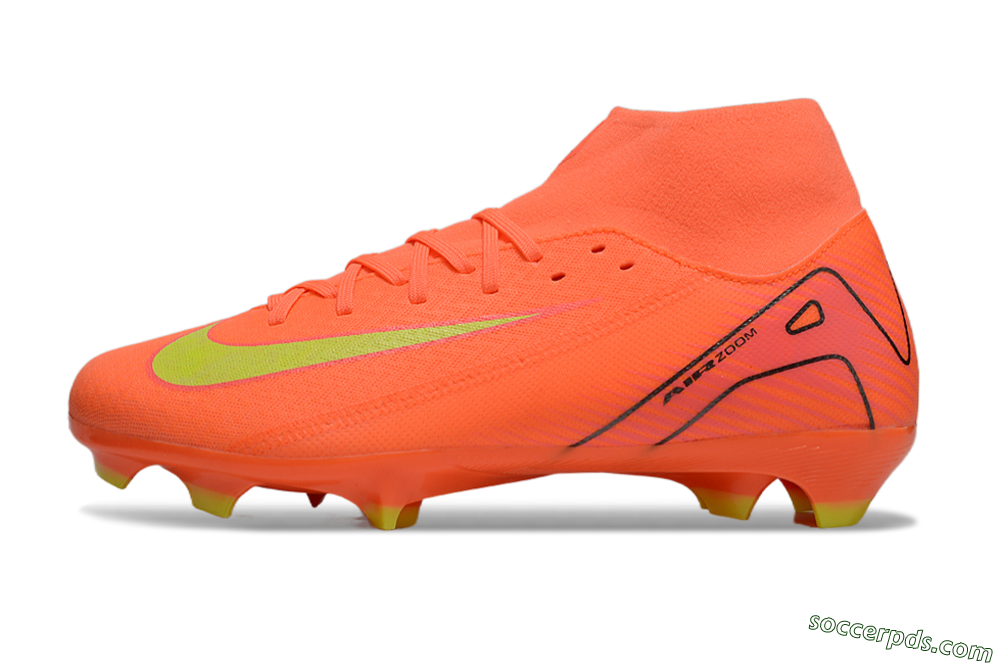 Nike Air Zoom Mercurial Superfly 10 Academy FG High-Tops Football Boots - Red/Yellow/Black 2
