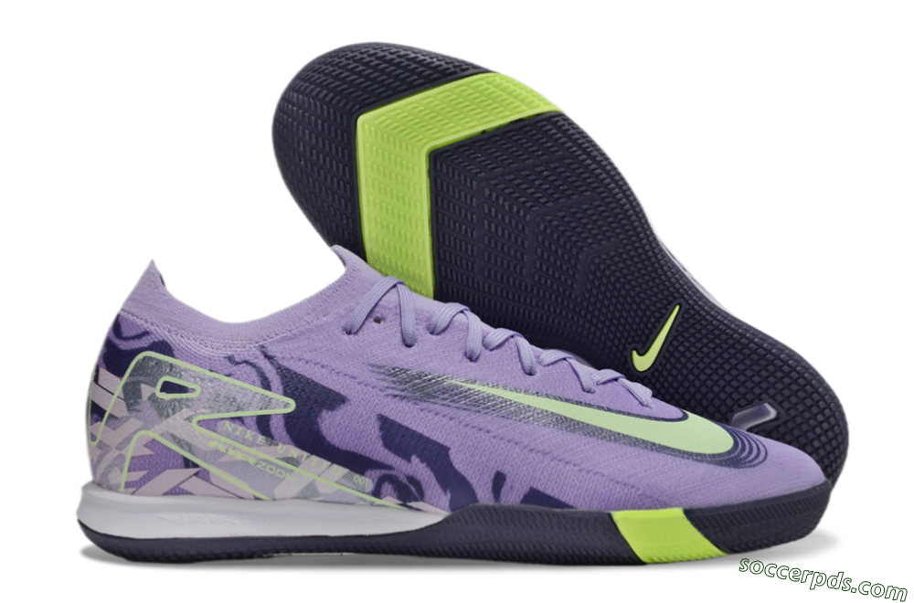 Nike Air Zoom Mercurial Vapor 16 Elite IC Low-Tops Football Shoes - Purple/Yellow/White 1