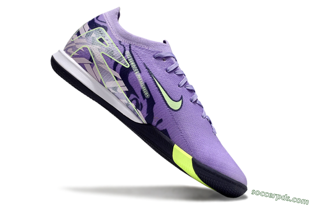 Nike Air Zoom Mercurial Vapor 16 Elite IC Low-Tops Football Shoes - Purple/Yellow/White 4
