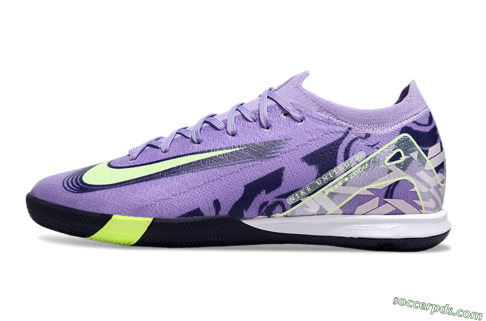 Nike Air Zoom Mercurial Vapor 16 Elite IC Low-Tops Football Shoes - Purple/Yellow/White 2