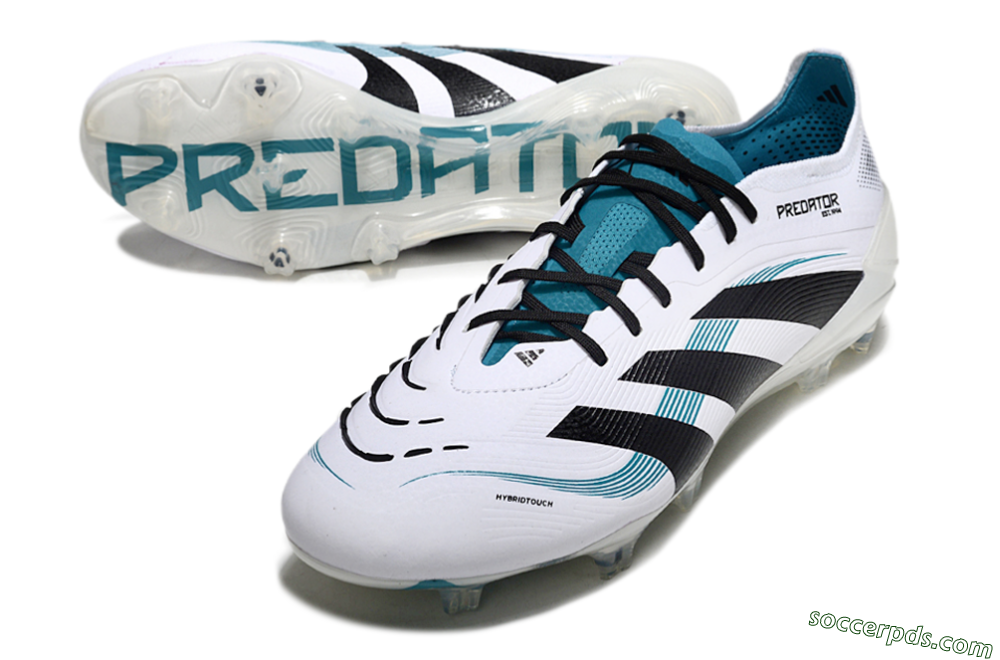 Adidas Predator Elite 25 FG Low-Tops Football Boots - White/Blue/Black 3