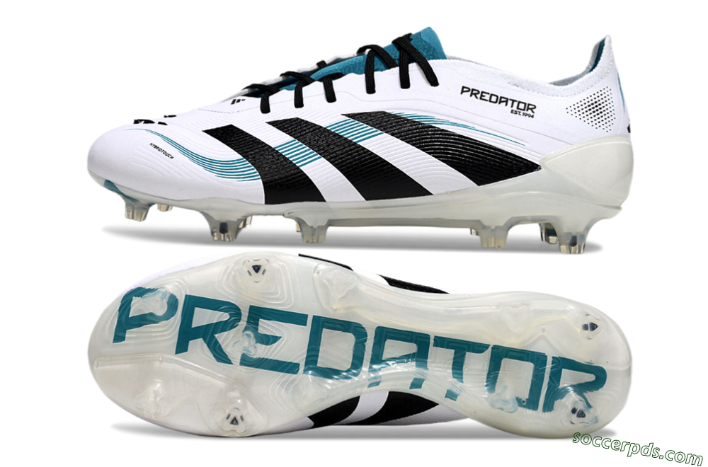 Adidas Predator Elite 25 FG Low-Tops Football Boots - White/Blue/Black 0