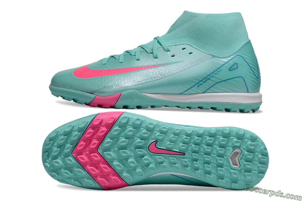 Nike Air Zoom Mercurial Superfly 10 Academy TF High-Tops Football Shoes - Jade/Pink/White 0