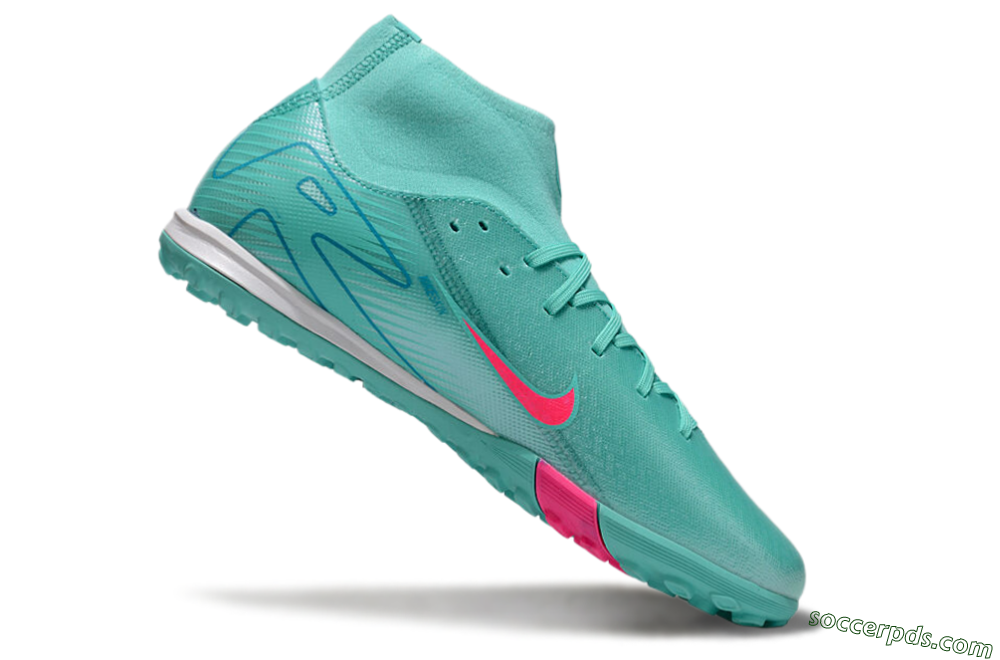 Nike Air Zoom Mercurial Superfly 10 Academy TF High-Tops Football Shoes - Jade/Pink/White 4
