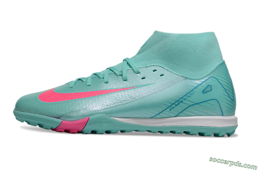 Nike Air Zoom Mercurial Superfly 10 Academy TF High-Tops Football Shoes - Jade/Pink/White 2