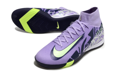 Nike Air Zoom Mercurial Superfly 10 Elite IC High-Tops Football Shoes - Purple/Yellow/White