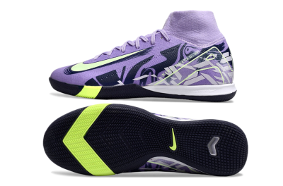 Nike Air Zoom Mercurial Superfly 10 Elite IC High-Tops Football Shoes - Purple/Yellow/White
