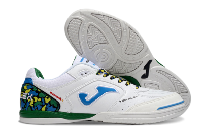 Joma Top Flex IC Low-Tops Football Shoes - White/Blue/Green