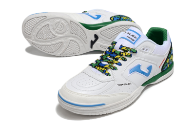 Joma Top Flex IC Low-Tops Football Shoes - White/Blue/Green